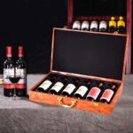 Luxury PU Wooden Box for 6bottles No Wine Accessories