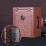 Leather gift wine box handmade 6 bottle wine box luxury wine box with bar tool